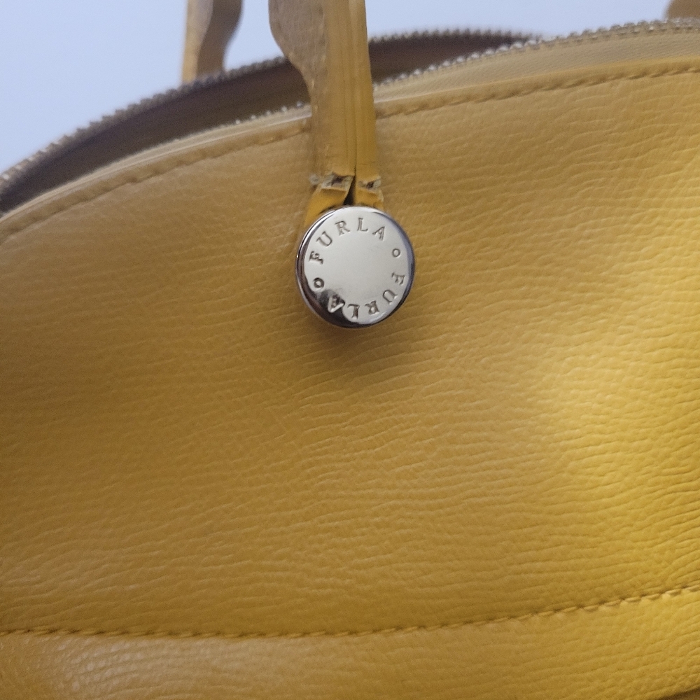 Furla Leather Mustard Dual Strap Handbag With Crossbody Strap - Picture 6 of 16